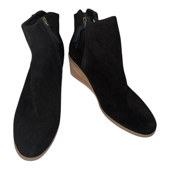 Toms Black Wedge Ankle Boots - Picture 2 of 5